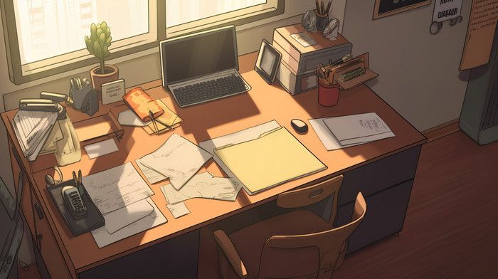 Wallpaper Desktop Anime Office Desk Wallpapers Background Computer Backgrounds | JPG Free Download – Pikbest